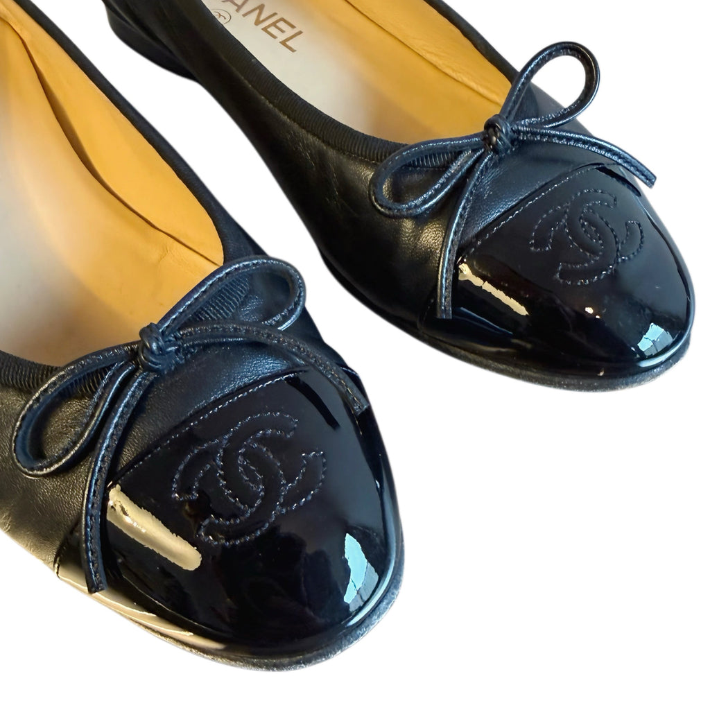 Chanel Black Leather Ballet Pumps, UK 5 – photo 2