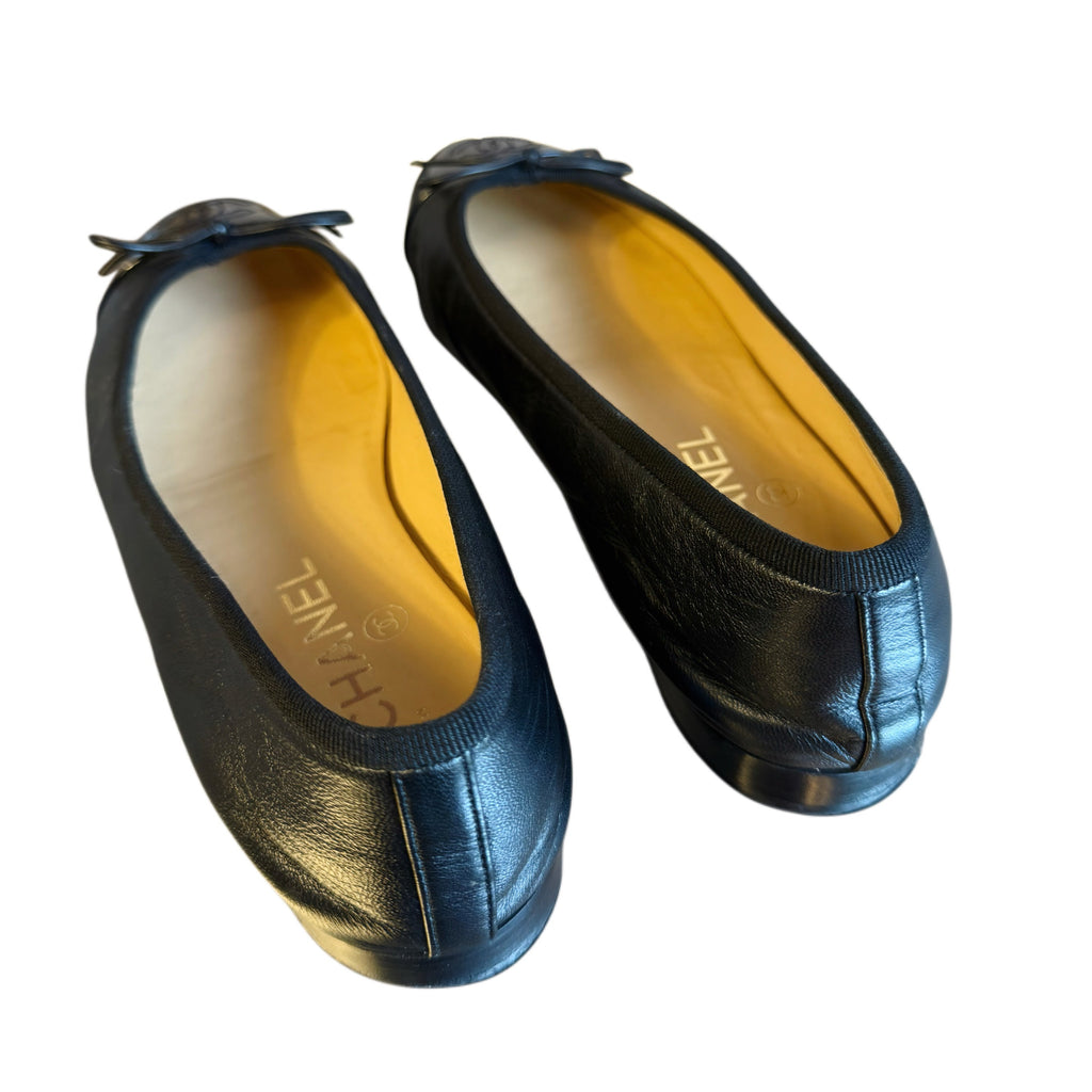 Chanel Black Leather Ballet Pumps, UK 5 – photo 3