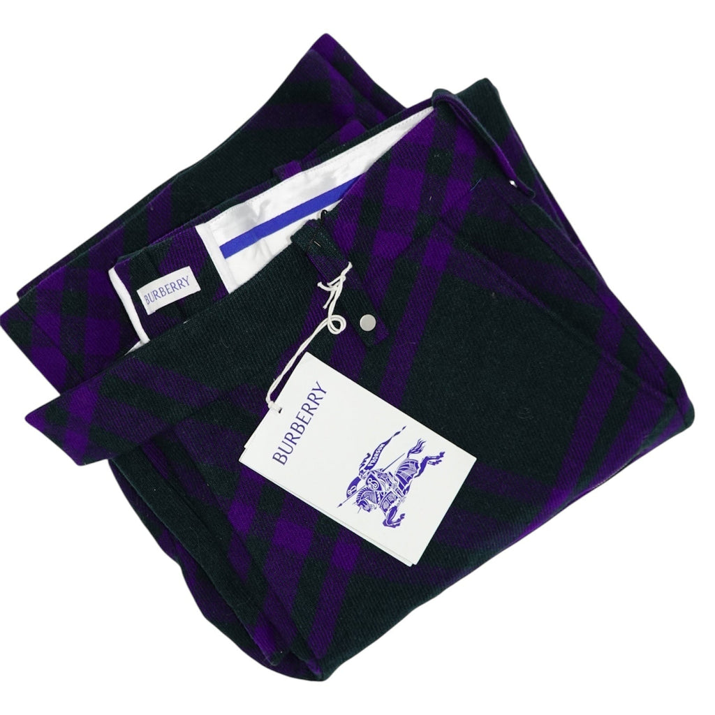 Burberry Check-Pattern Wool Trousers