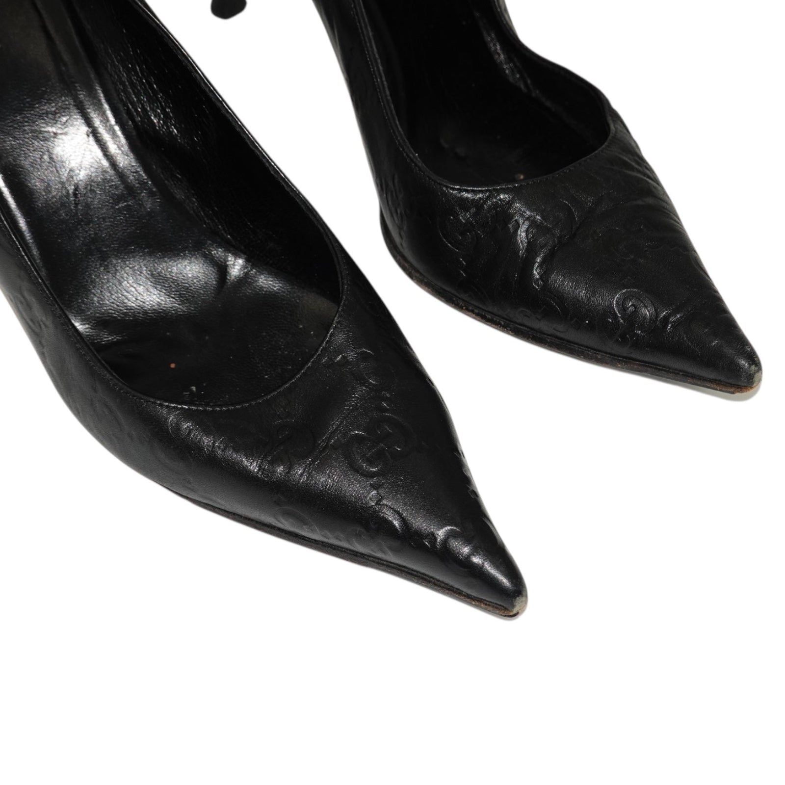 Gucci Leather Monogram Court Heels