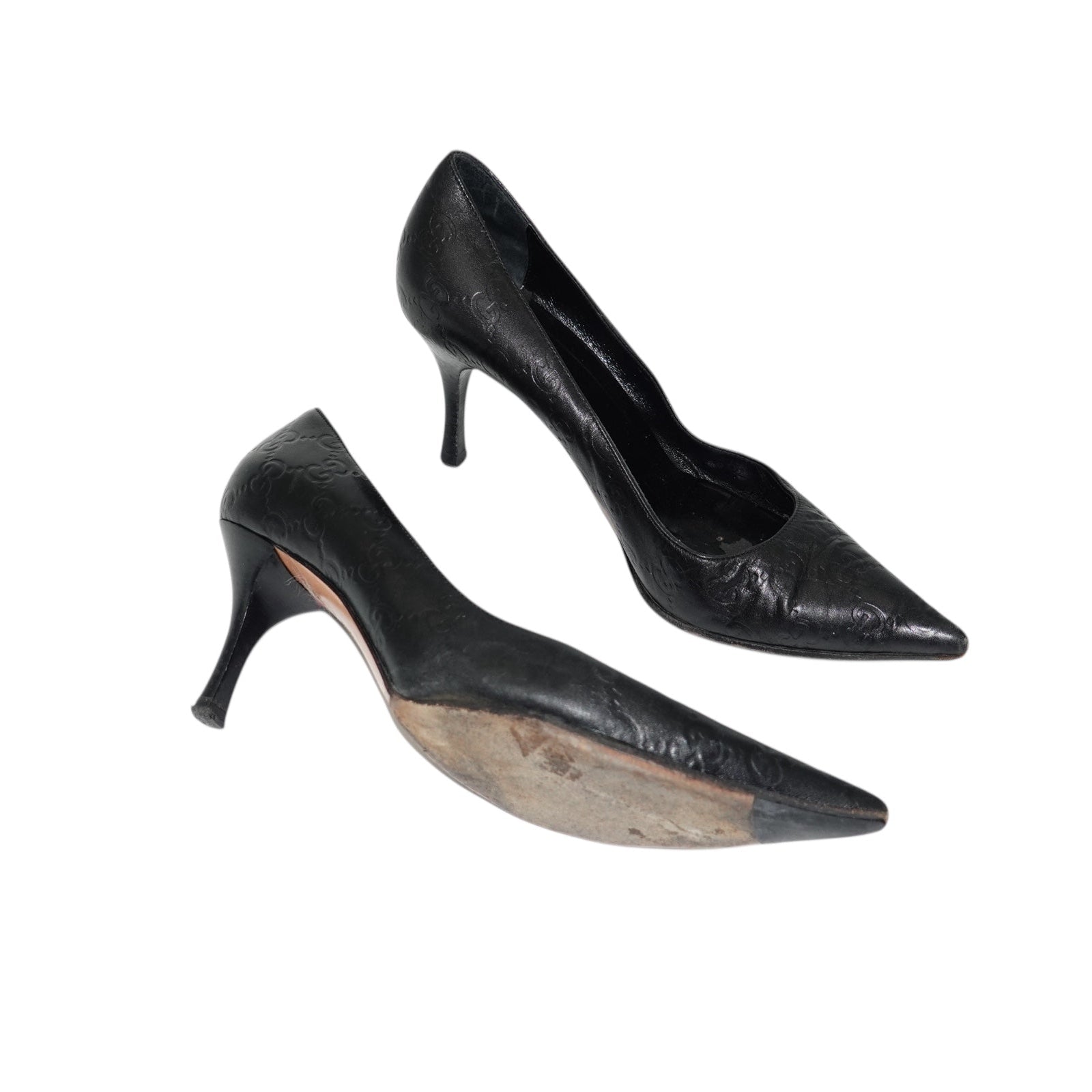 Gucci Leather Monogram Court Heels