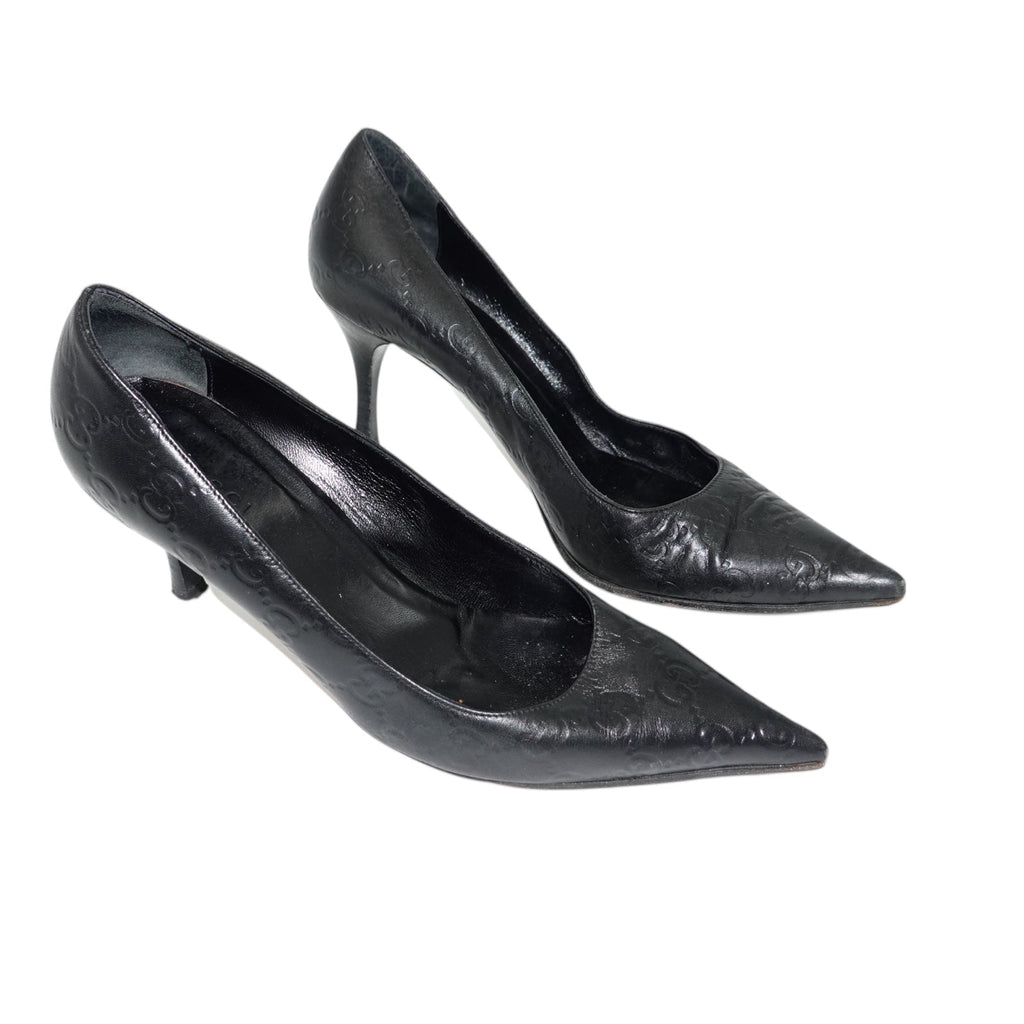 Gucci Leather Monogram Court Heels