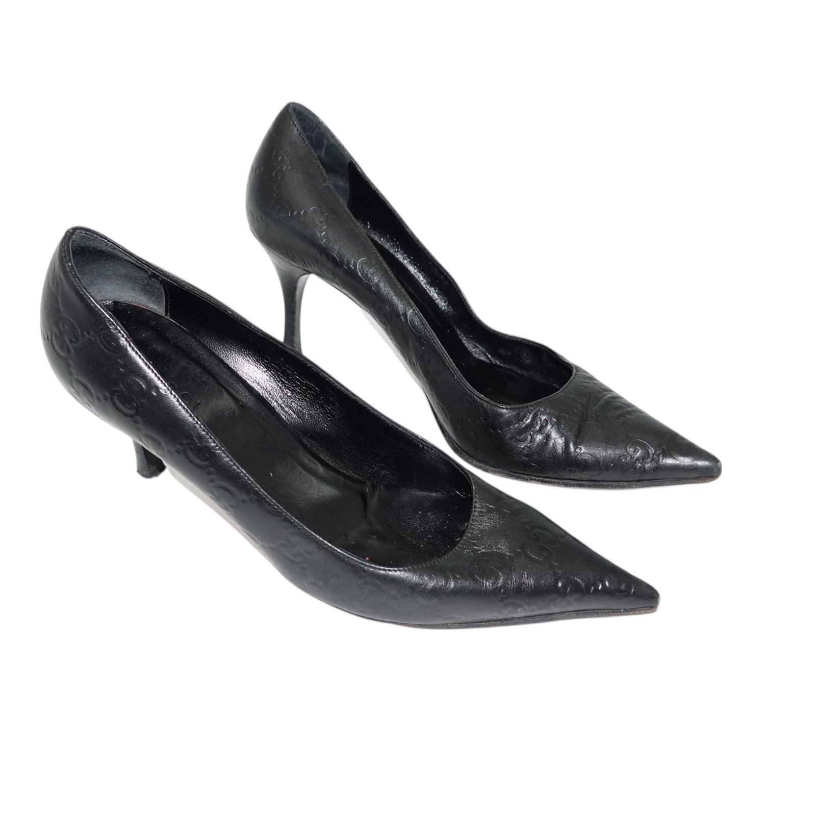 Gucci Leather Monogram Court Heels