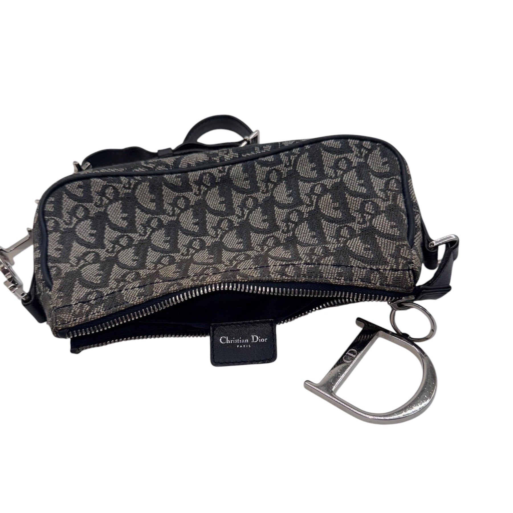 Dior Monogram Baguette Shoulder Bag with Spellout Strap