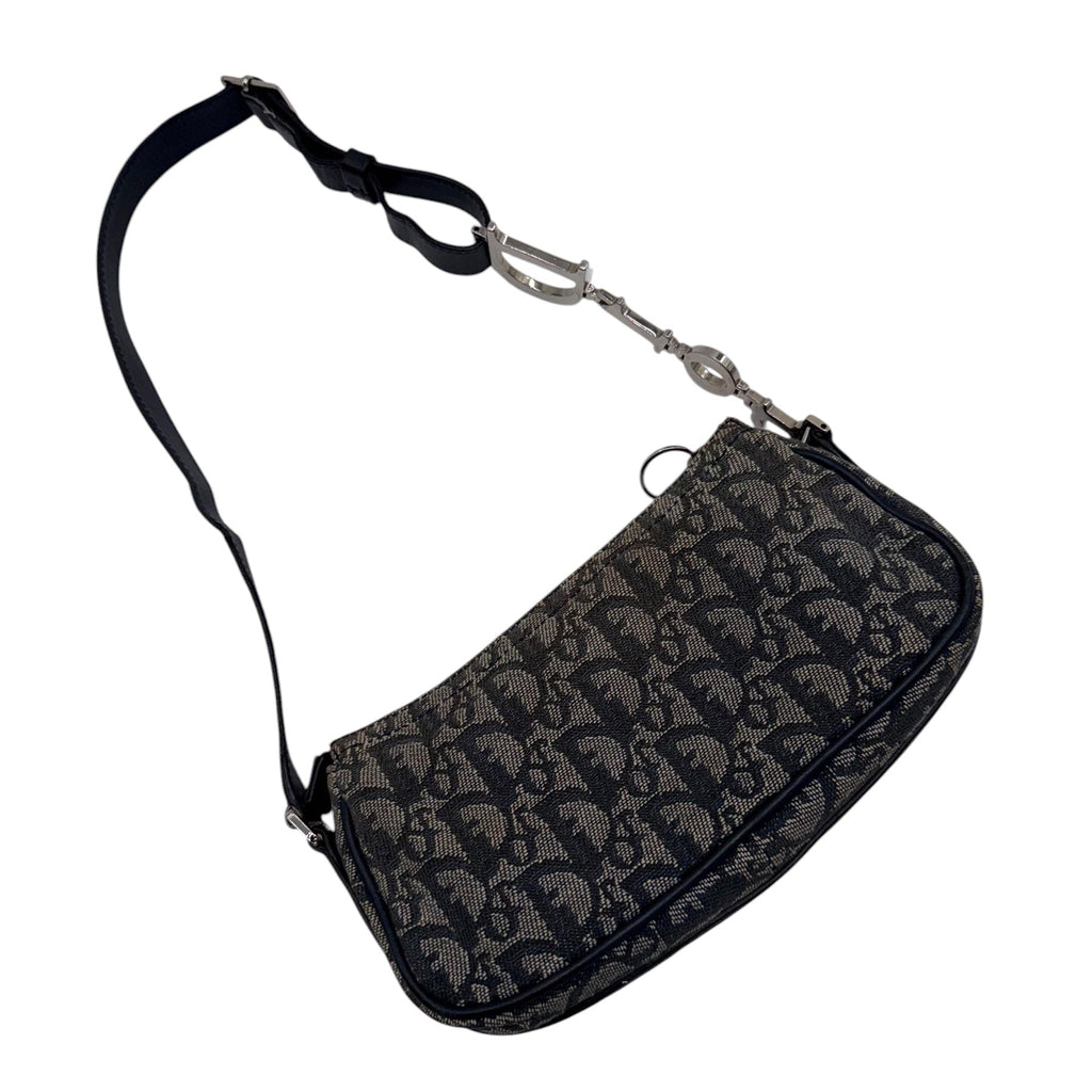 Dior Monogram Baguette Shoulder Bag with Spellout Strap