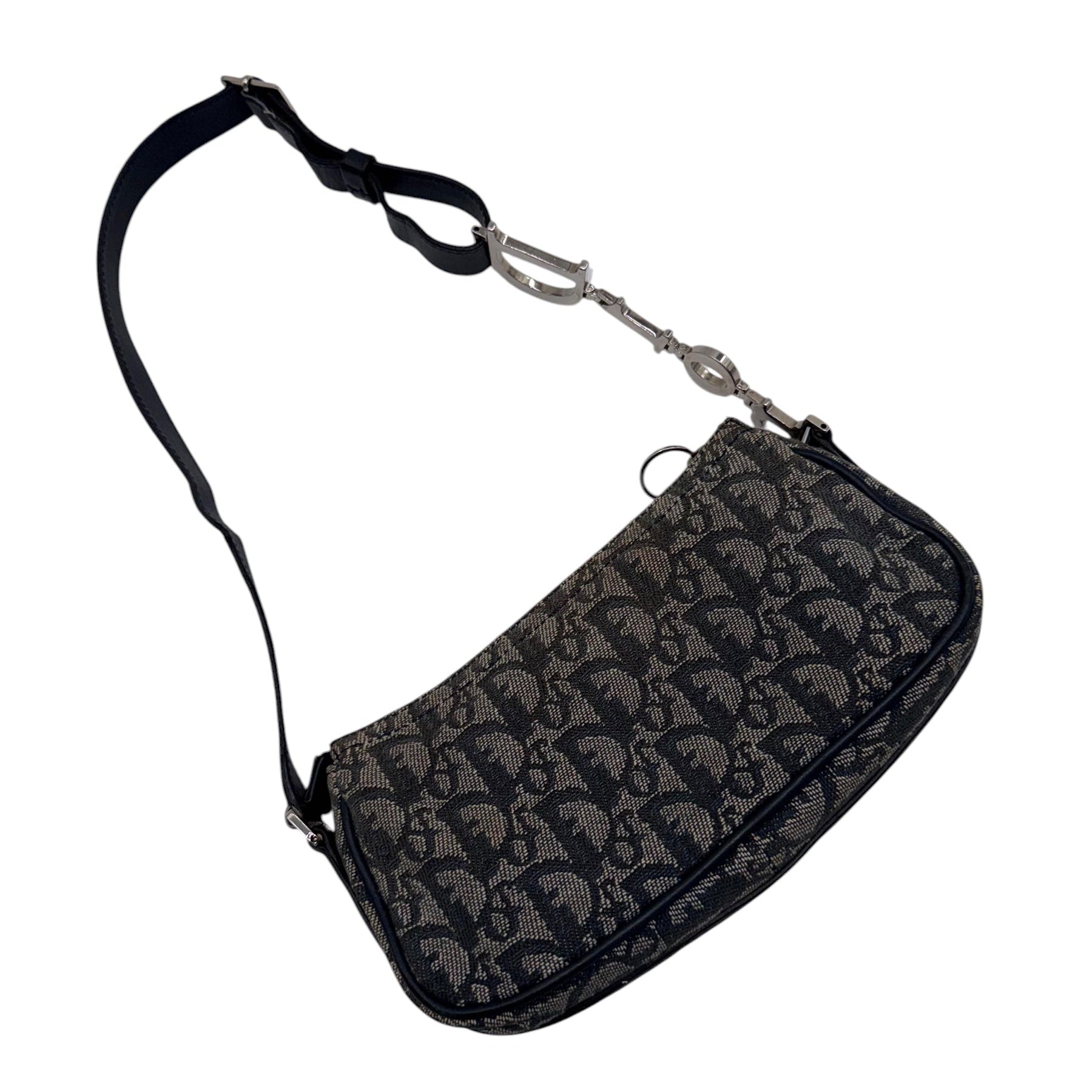Dior Monogram Baguette Shoulder Bag with Spellout Strap
