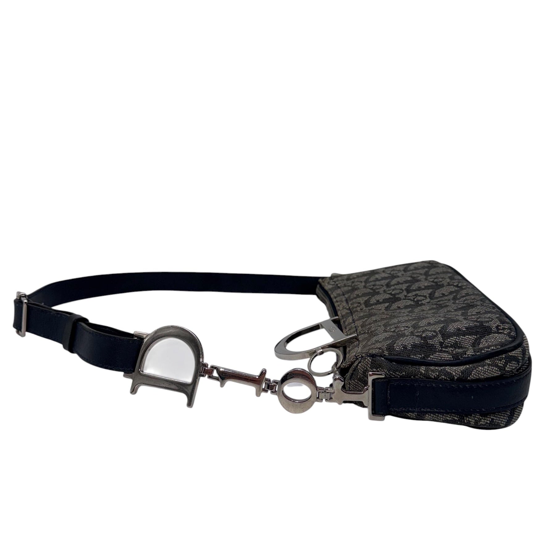 Dior Monogram Baguette Shoulder Bag with Spellout Strap