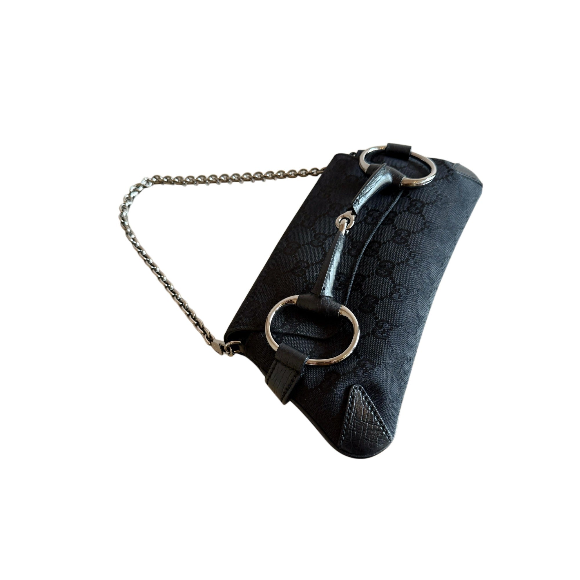 Gucci GG Canvas Horsebit Chain Clutch
