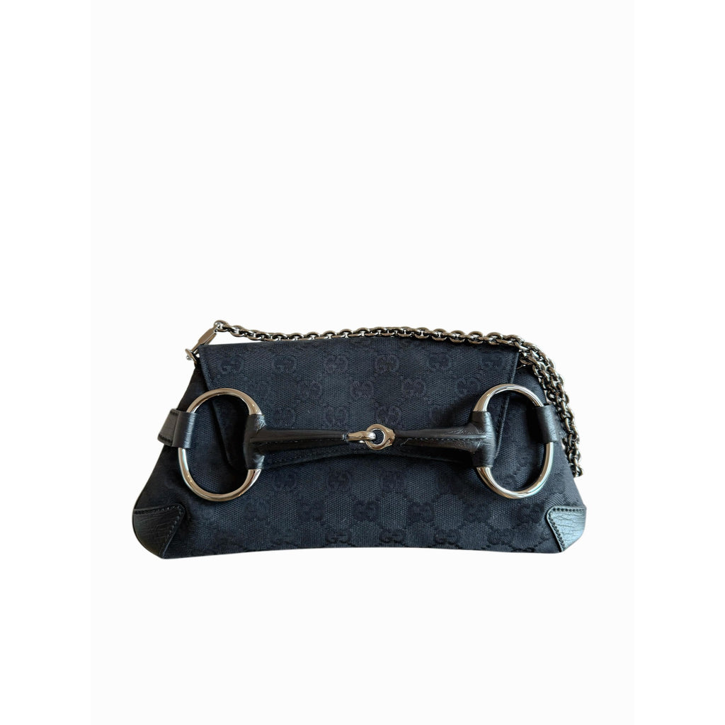 Gucci GG Canvas Horsebit Chain Clutch