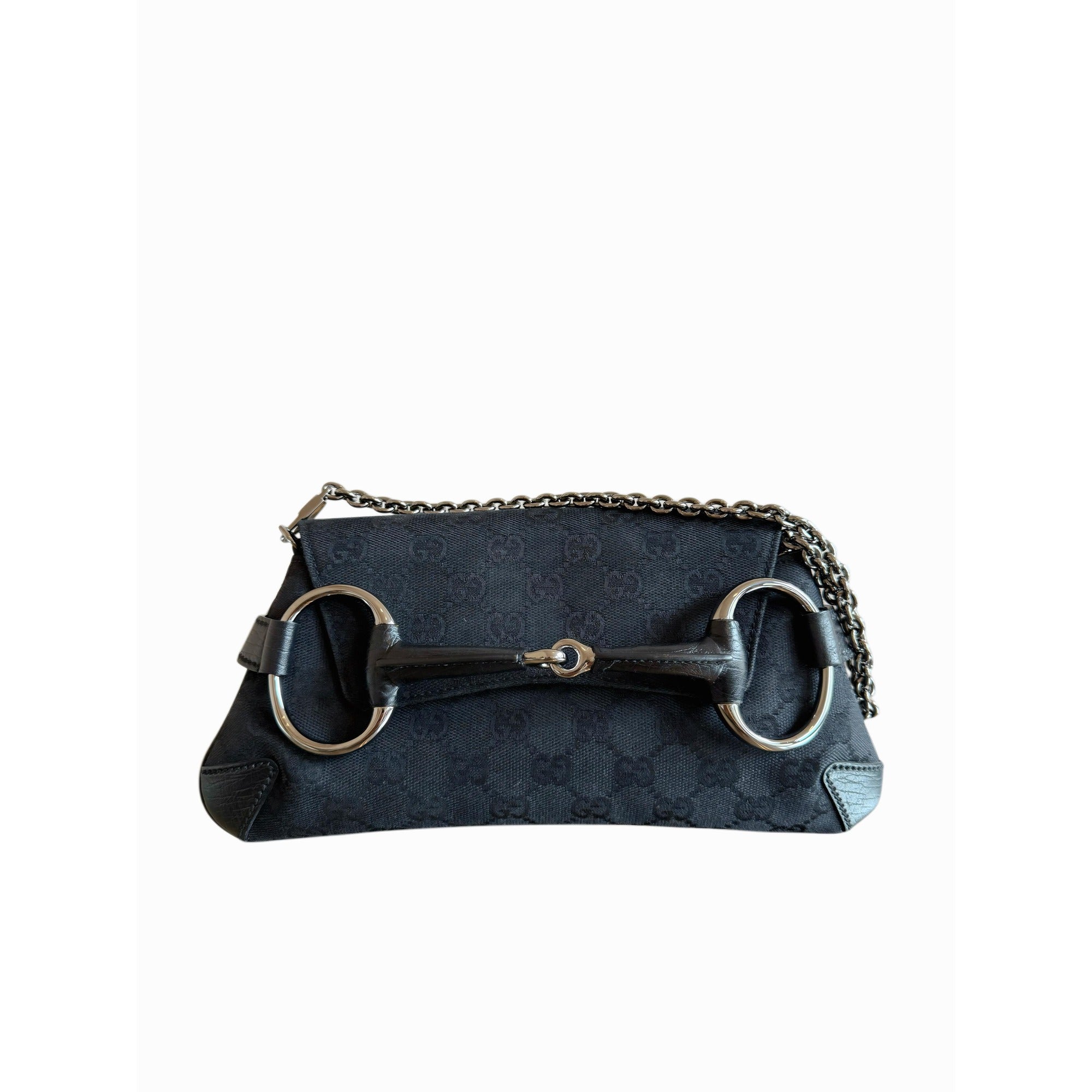 Gucci GG Canvas Horsebit Chain Clutch