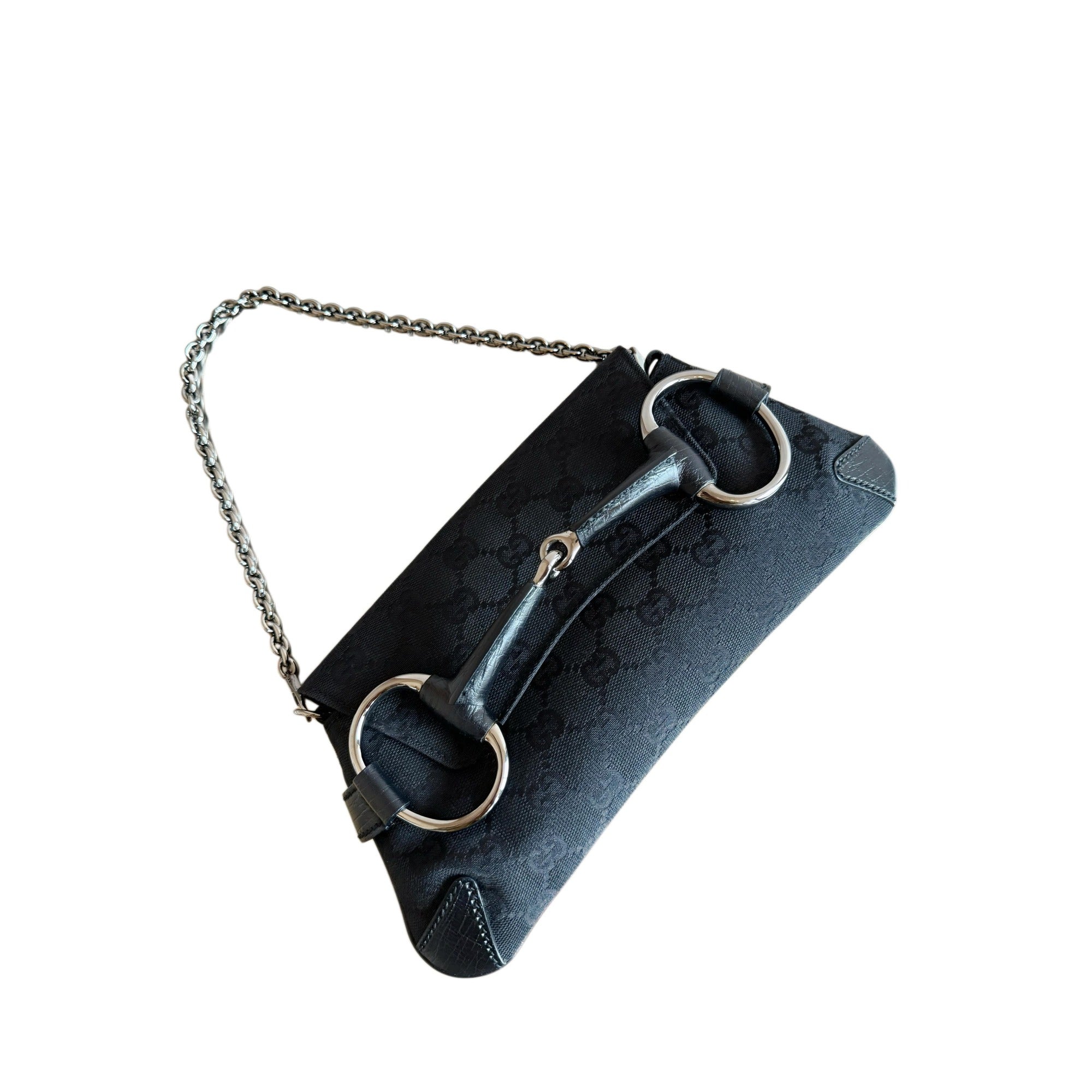 Gucci GG Canvas Horsebit Chain Clutch