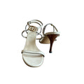 Gucci GG Leather Strappy Heeled Sandals in White