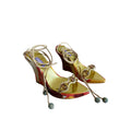Emilio Pucci Crystal Ball Wedge Sandals